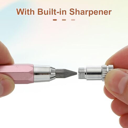 PATIKIL Mechanical Pencil 5.6mm, Lead Pencils Mechanical Holder Large Automatic Holder with 20pcs 2B Pencil Lead for Drawing Art Sketching Woodworking, Blue in Saudi Arabia