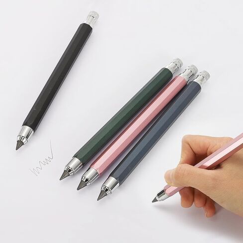 PATIKIL Mechanical Pencil 5.6mm, Lead Pencils Mechanical Holder Large Automatic Holder with 20pcs 2B Pencil Lead for Drawing Art Sketching Woodworking, Blue in Saudi Arabia