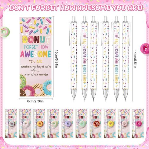 30 Sets Employee Appreciation Gifts Bulk Donuts Party Favors Inspirational Awesome Mechanical Pencil Donuts Stress Ball and Positive Thank You Card in Saudi Arabia