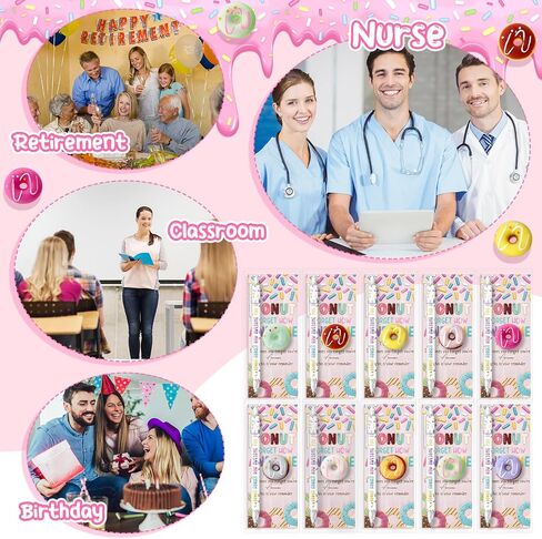 30 Sets Employee Appreciation Gifts Bulk Donuts Party Favors Inspirational Awesome Mechanical Pencil Donuts Stress Ball and Positive Thank You Card in Saudi Arabia