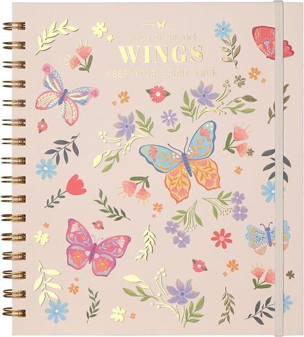 Spiral Notebook, Hardcover Butterfly Lined Journal for Women Girls, College Ruled Notebook for Writing School, 100GSM Thick Paper, 96 Sheets, 7.7" x 8.6" in Saudi Arabia
