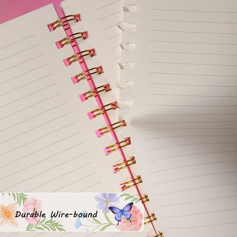 Spiral Notebook, Hardcover Butterfly Lined Journal for Women Girls, College Ruled Notebook for Writing School, 100GSM Thick Paper, 96 Sheets, 7.7" x 8.6" in Saudi Arabia