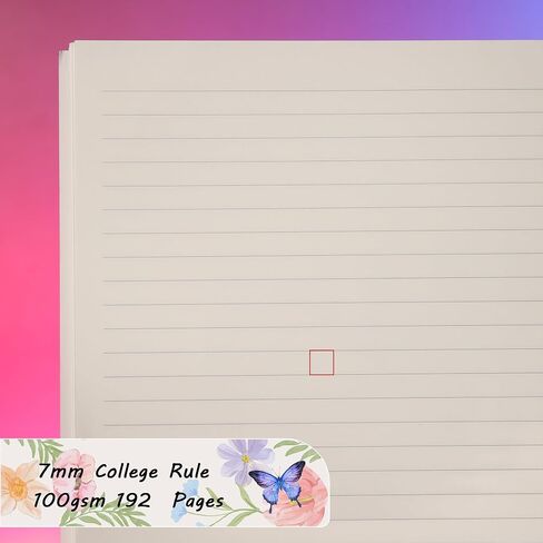 Spiral Notebook, Hardcover Butterfly Lined Journal for Women Girls, College Ruled Notebook for Writing School, 100GSM Thick Paper, 96 Sheets, 7.7" x 8.6" in Saudi Arabia
