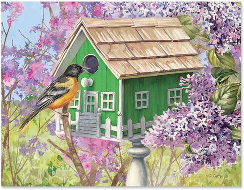 بطاقات ملاحظات Birdhouse الحالية - مجموعة من 12 ، 4 تصميم فارغة داخل 4 ¼ × 5 ½ "مع الأظرف للفنان تيم كوفي in Kuwait