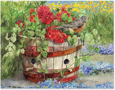بطاقات ملاحظات Birdhouse الحالية - مجموعة من 12 ، 4 تصميم فارغة داخل 4 ¼ × 5 ½ "مع الأظرف للفنان تيم كوفي in Kuwait