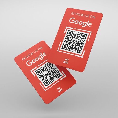 NFC Google Review Cards, Black PVC, 3.5x2 Inch, Business Marketing Tool with QR Code for Customer Feedback (Black, 1) in Saudi Arabia