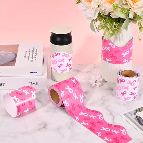 65Ft Breast Cancer Awareness Bulletin Board Borders Pink Ribbon Scalloped Bulletin Border Trim for Women Girls for Classroom Wall Office Window for Breast Cancer Month Decor in Saudi Arabia