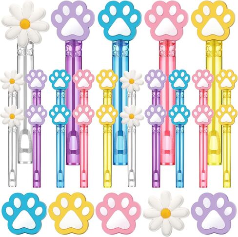 Leitee 36 Pieces Paw Print Bubble Wands Blue Puppy Dog Party Favors Mini Daisy Bubble Wands 5 Styles for Blue Dog Theme Birthday Party Decorations Filler Goodie Bags Stuffer Gifts in Saudi Arabia