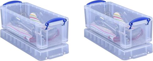 Really Useful Box Plastic Storage Box, 6.5 Liters, 17 1/2" x 7" x 6 1/4", Clear (Twо Расk) in Saudi Arabia
