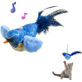 لعبة Cat Bird Cat التفاعلية مع Catnip-لعبة للعب الذاتي والتمرين التلقائي للقطط الداخلية ، وتصميم الطيور الناعمة مع أصوات واقعية ، ومثالية للقطط والكلاب الصغيرة in Kuwait