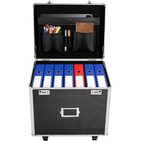 Rolling File Box Document Box with Lock Wheels Multi-Layer Water-Resistant Large Portable Home Filing Cabinet for Hanging Folders 19.2 x 15 x 16inch in Saudi Arabia
