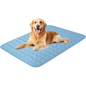 Dog Cooling Mat,2025 Upgrade Pet Cooling Mat for Dogs Cats,Summer Ice Silk Cool Mats & Sleeping Pad for Indoor or Outdoor,Perfect as Blanket for Kennel Sofa Bed Floor Car (Blue, X-Large, 38"x26.5") in Kuwait