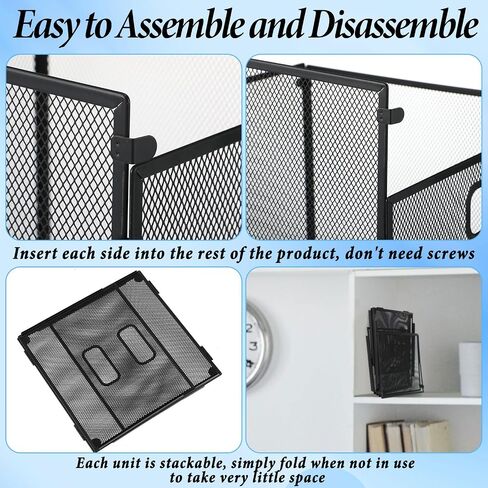 2 Pack Hanging File Holder, 10 Hanging Folders, Metal Mesh, Letter Size Folder Storage, Desktop Storage Cabinets, Office School Document(Black,Medium) in Saudi Arabia