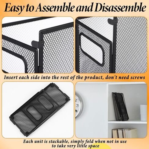 2 Pack Hanging File Holder, 10 Hanging Folders, Metal Mesh, Letter Size Folder Storage, Desktop Storage Cabinets, Office School Document(Black,Medium) in Saudi Arabia