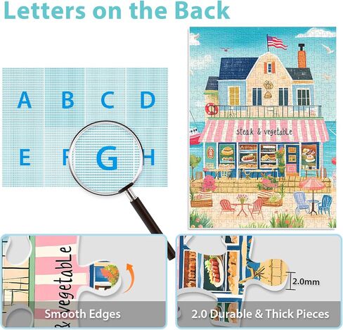 Puzzles for Adults 500 Pieces, Coastal Puzzle, Seaside Jigsaw Puzzles 500 Piece for Adults Kids Seniors, Recycled Cardboard Puzzle for Game Night Family Friends, 20.5x15 in Home Decor in Saudi Arabia