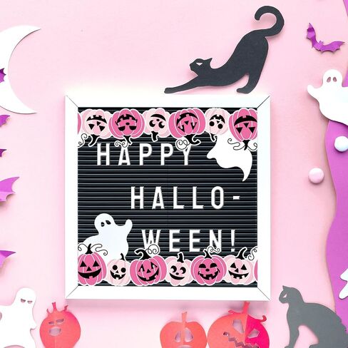 65.6Ft Halloween Pumpkin Bulletin Board Borders Funny Pink Black Pumpkin Die Cut Trim Border Roll for School Classroom Office Party Decor in Saudi Arabia