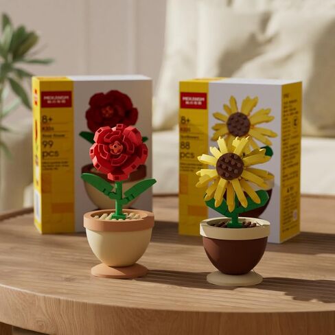 Carnations Mini Flower Bonsai DIY Potted Plant Building Blocks Flower Seasons Rhythm for Kids and Adults, Botanical Collection Decor Toy in Kuwait
