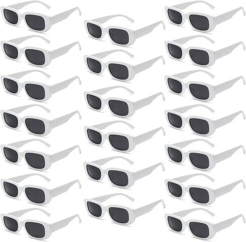 YQVIE 20 Pack Small Retro Rectangle Sunglasses for Women Men in Bulk Trendy Square Glasses UV400 Protection in Kuwait