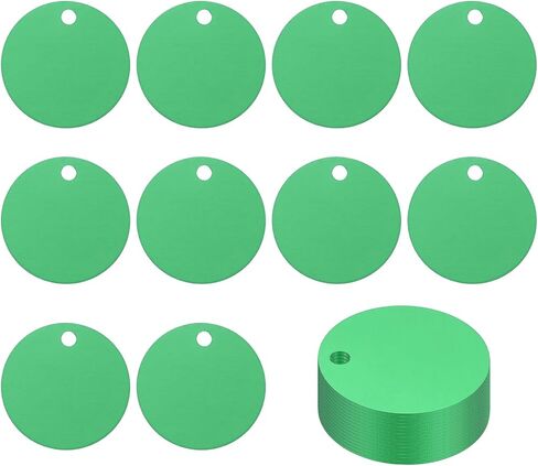 PATIKIL Round Metal Stamping Blanks Tags 1.6", 25 Pcs Round Anodized Aluminum Blank Laser Engraving Dog ID Name Tag with Hole for Pet Craft DIY Decorative, Black in Saudi Arabia