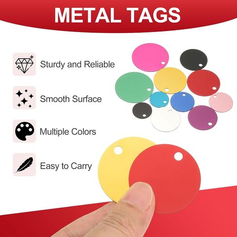 PATIKIL Round Metal Stamping Blanks Tags 1.6", 25 Pcs Round Anodized Aluminum Blank Laser Engraving Dog ID Name Tag with Hole for Pet Craft DIY Decorative, Black in Saudi Arabia