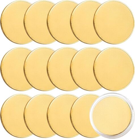 Framendino, 15 Pack Blank Challenge Coins Laser Engraving Stamping with Acrylic Protection Boxes for DIY Crafts Styles A in Saudi Arabia