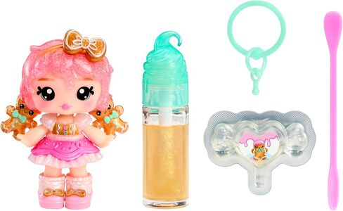 Yummiland x Holiday Lip Gloss Doll - Gigi Gingerbread Includes DIY Lip Gloss + Keychain, Cosmetic Play, Seasonal Holiday Collectible, Gift, Ages 4+ in Saudi Arabia