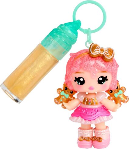 Yummiland x Holiday Lip Gloss Doll - Gigi Gingerbread Includes DIY Lip Gloss + Keychain, Cosmetic Play, Seasonal Holiday Collectible, Gift, Ages 4+ in Saudi Arabia