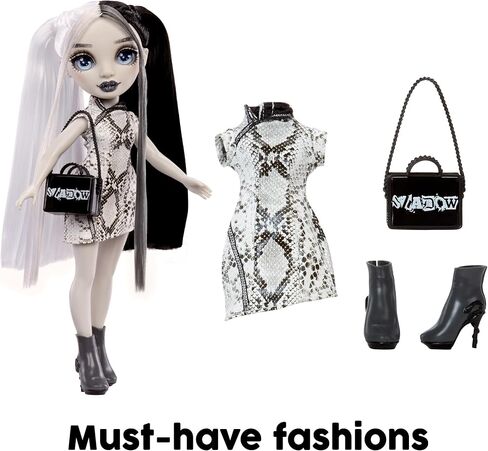 Rainbow High Shadow High Heather - Grayscale 11" Fashion Doll. Black and White Hair & Outfit & Handbag in Saudi Arabia