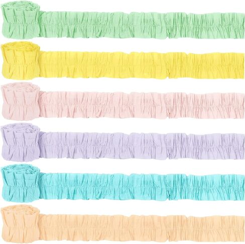 Fuutreo 6 Rolls Ruffled Bulletin Board Borders 59ft Colorful Border Trim Classroom Decor Crepe Paper Bulletin Borders Decoration for DIY Crafts Classroom Back to School Home Nursery in Saudi Arabia
