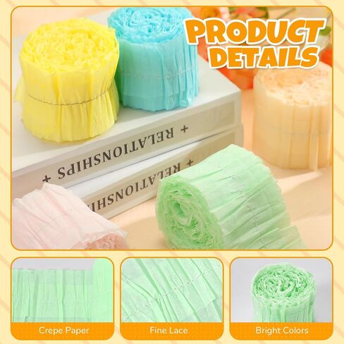 Fuutreo 6 Rolls Ruffled Bulletin Board Borders 59ft Colorful Border Trim Classroom Decor Crepe Paper Bulletin Borders Decoration for DIY Crafts Classroom Back to School Home Nursery in Saudi Arabia