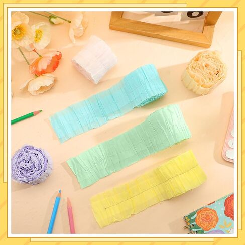 Fuutreo 6 Rolls Ruffled Bulletin Board Borders 59ft Colorful Border Trim Classroom Decor Crepe Paper Bulletin Borders Decoration for DIY Crafts Classroom Back to School Home Nursery in Saudi Arabia