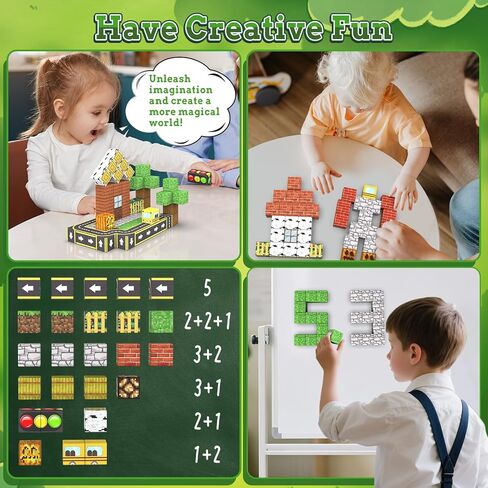 Magnetic Blocks - 100PCS Magnet Tiles Stacking Construction Building Blocks Cubes, STEM Building Game Birthday Gifts for Boys and Girls Age 3+ Years Old in Saudi Arabia