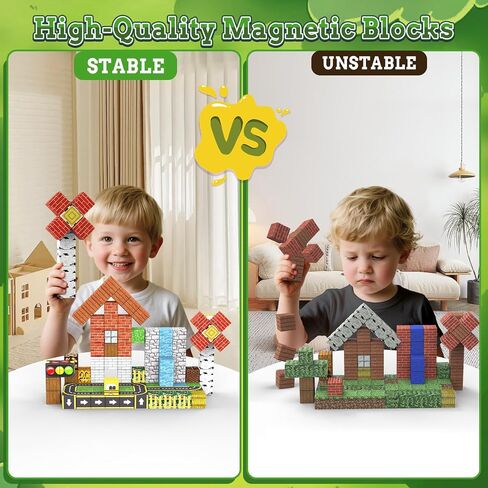Magnetic Blocks - 100PCS Magnet Tiles Stacking Construction Building Blocks Cubes, STEM Building Game Birthday Gifts for Boys and Girls Age 3+ Years Old in Saudi Arabia