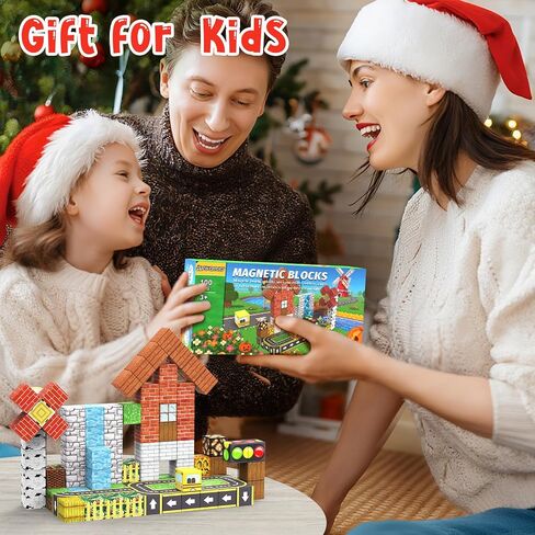 Magnetic Blocks - 100PCS Magnet Tiles Stacking Construction Building Blocks Cubes, STEM Building Game Birthday Gifts for Boys and Girls Age 3+ Years Old in Saudi Arabia