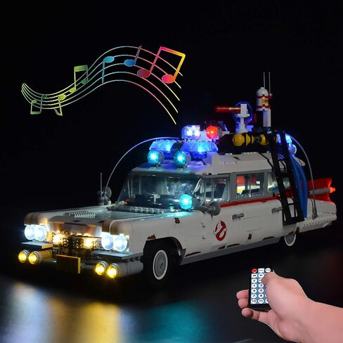 T-Club Upgrade RC LED Light Kit مع صوت لـ Lego Ghostbusters Ecto-1 10274 ، مجموعة الإضاءة المتوافقة مع LEGO 10274 (لا تشمل مجموعة البناء) (مع Sound RC) in Kuwait