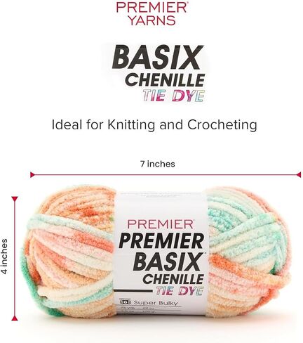 Premier Yarns Basix Chenille Tie Dye ، Super Bulky Chenille Yarn ، 2180-09 in Harmony in Saudi Arabia