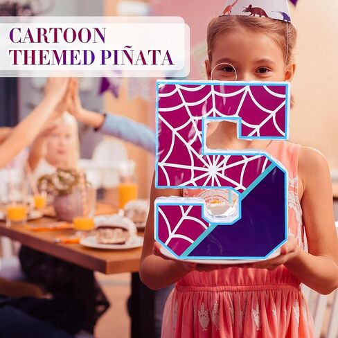 16 بوصة رقم 4 العنكبوت بيناتا لزخارف حفلة عيد الميلاد الرابعة Purple Pink Spider Party Favors ، Spider Pinata مع عصا عصا العصا لمستلزمات حفلات عيد الميلاد الرابعة ، العيد ، الذكرى السنوية in Kuwait