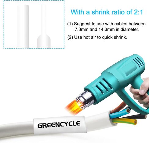 Greencycle HSE-251 HS2-251 HS-251 TIP TUBE TUBE TABLE TABLE 23.6 مم 0.92 بوصة أسود على أبيض متوافق مع Brother P-Touch PT2730 PT9600 PTD600 PTD800W PTH500 PTP700 PTP710BT PTP750W ، 4 PACK in Saudi Arabia