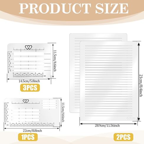 6pcs stency Straight Line Stencil ، Stencils for Journaling ، Line Drawing Stencil Lettering Guide ، Stencils Templates for Card Paper Journal Lettering in Saudi Arabia