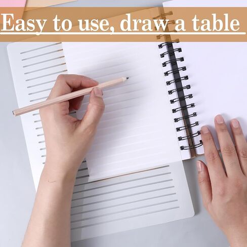 6pcs stency Straight Line Stencil ، Stencils for Journaling ، Line Drawing Stencil Lettering Guide ، Stencils Templates for Card Paper Journal Lettering in Saudi Arabia