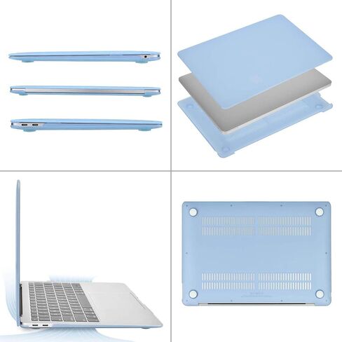 Mosiso متوافق مع Macbook Air 13 Inch Case 2018-2020 الإصدار A2337 M1 A2179 A1932 ، حقيبة بلاستيكية صلبة وحقيبة نيوبرين مع علبة صغيرة ، أزرق مترجّي in Saudi Arabia