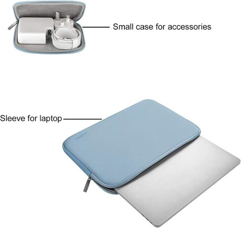 Mosiso متوافق مع Macbook Air 13 Inch Case 2018-2020 الإصدار A2337 M1 A2179 A1932 ، حقيبة بلاستيكية صلبة وحقيبة نيوبرين مع علبة صغيرة ، أزرق مترجّي in Saudi Arabia