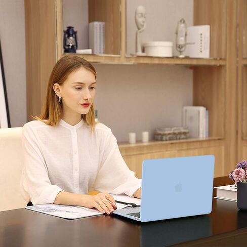 Mosiso متوافق مع Macbook Air 13 Inch Case 2018-2020 الإصدار A2337 M1 A2179 A1932 ، حقيبة بلاستيكية صلبة وحقيبة نيوبرين مع علبة صغيرة ، أزرق مترجّي in Saudi Arabia