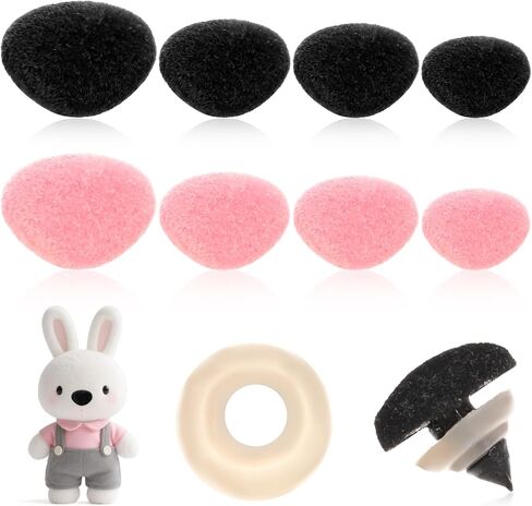 120pcs أنوف أنوف وردية أسود بلوش أنوف سلامة الكروشيه أنف 4 حجم محشو بالحيوانات التي تتدفق مع الغسالات ، وأفخم دمية لوازم 11/14/16/18 ملم in Saudi Arabia