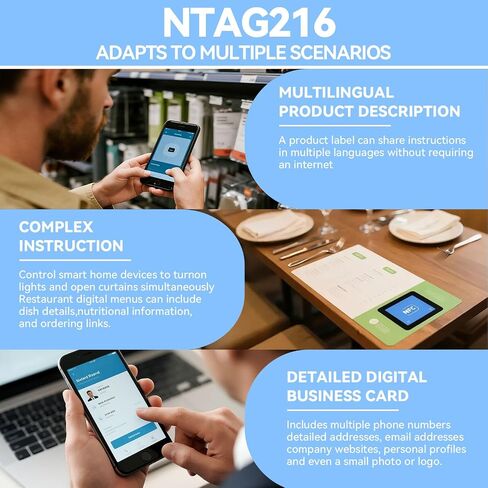 30 PCS NFC TAGS NTAG216 NFC ملصقات NFC فارغة NFC بطاقات دائرية ، ملصقات RFID ، ذاكرة 888 بايت ، متوافقة مع أجهزة الهواتف المحمولة الممكّنة من Tagmo و Amiibo و NFC in Saudi Arabia