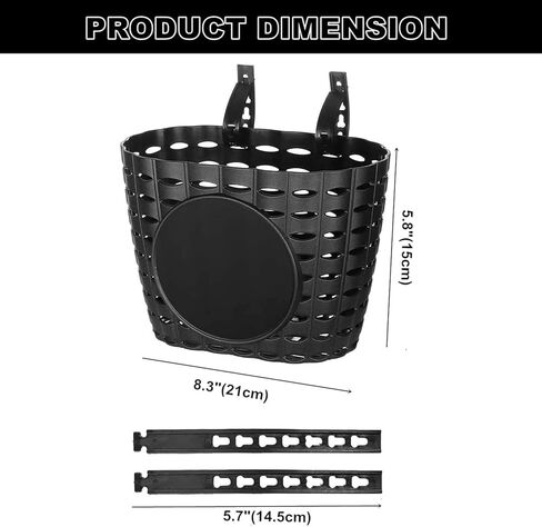 سلة دراجة للأطفال من Freefish مع تصميم أشرطة قابلة للتعديل، سلة دراجة مقود لملحقات دراجات الأطفال (أسود) in Kuwait