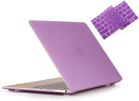 Compatible with MacBook 12 Inch A1534 - Slim Snap On Hard Shell Protective Cover and Keyboard Cover (Black) in Saudi Arabia