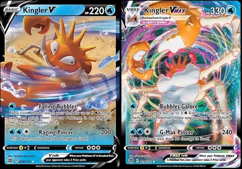 Kingler V & VMAX 029/172 نجوم رائعة - Ultra Rare Pokemon Card Lot in Saudi Arabia