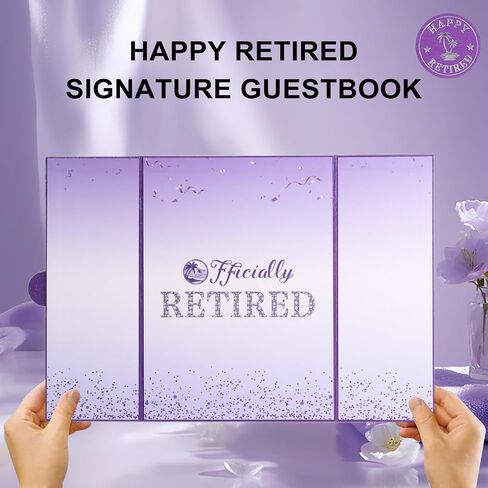 Retirement Party Decorations Large Retird Card Signing Black Gold Happy Retirement Guest Book Creative retirement Card for Men Women in Saudi Arabia