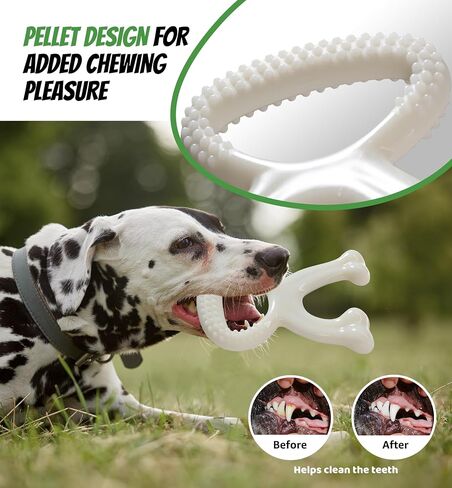 Durable Dog Chew Toy for Aggressive Chewers, Indestructible Nylon Bone Dental Care Teeth Cleaning Chew Toy for Small, Medium and Large Dogs, Keep Them Busy, Irresistible Beef Flavor (Brown) in Kuwait
